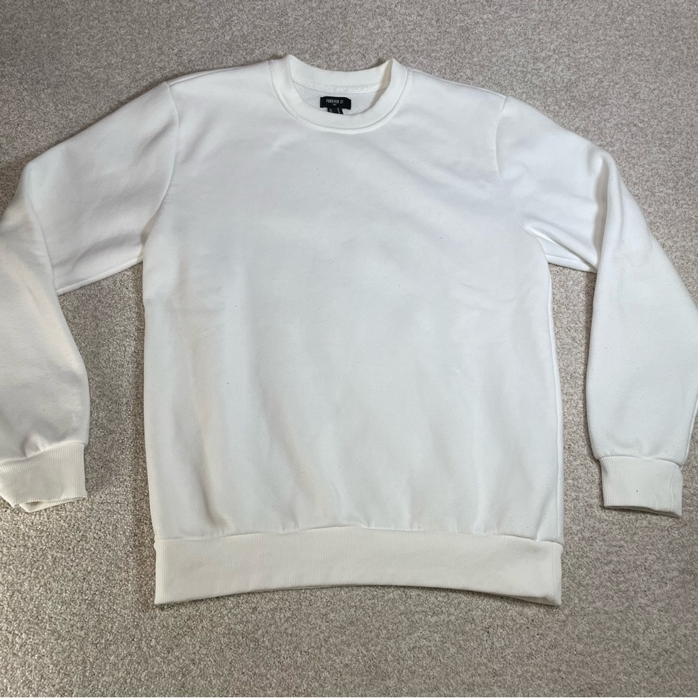 Forever 21 Pullover Long Sleeve White Sweatshirt Men's Size Medium
